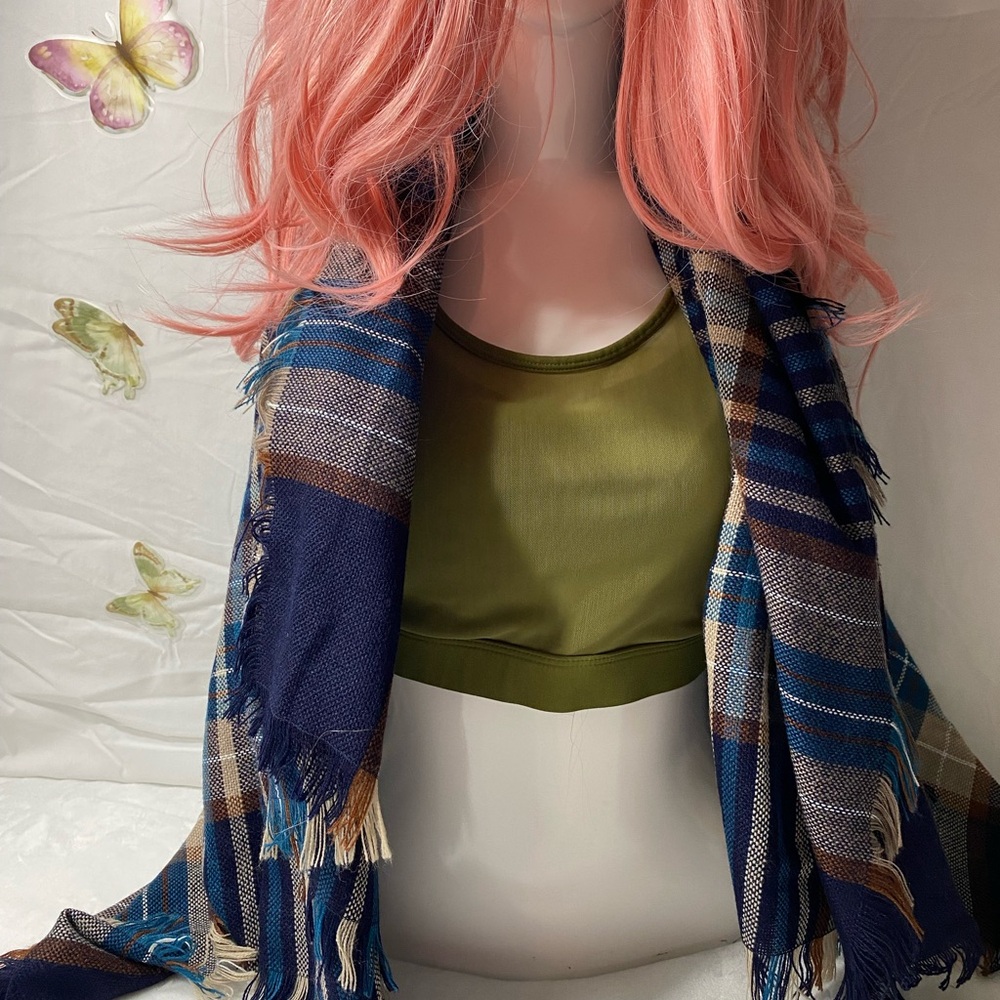 Cozy Blue and Brown Woven Wrap